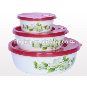 enamel storage bowl with PE lids